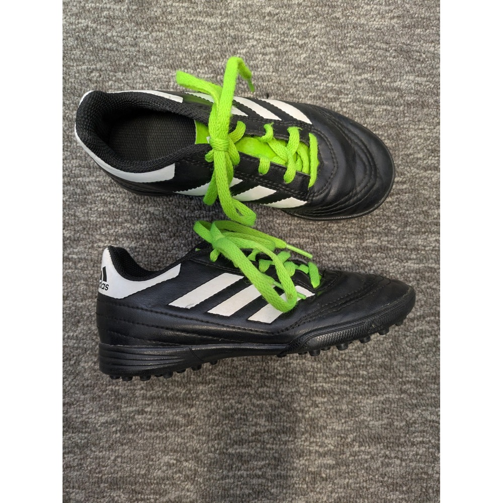 Adidas Kids‎ Size 12K Soccer Cleats Black White Neon Green - Picture 2 of 9